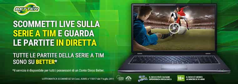 Streaming calcio e scommesse live